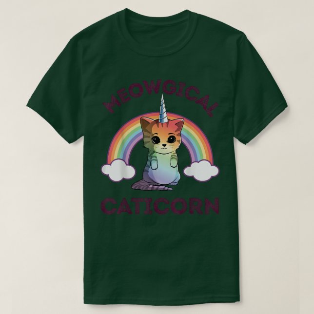 Camiseta Caticorn meowgical T Cat Unicorn Chicas mujeres Ki (Diseño del anverso)