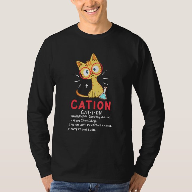 Camiseta Cation Cute Cat Science Chemistry Pun Teacher (Anverso)