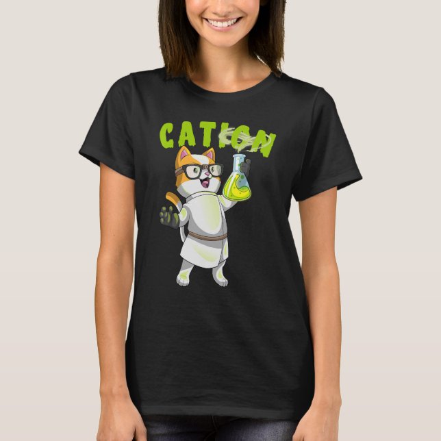 Camiseta Cation Cute Science Cat Pawsitive Element Chemiste (Anverso)