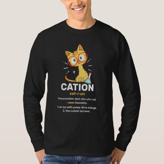 Camiseta Cation Cute Science Cat Pawsitive Element Chemiste (Anverso)