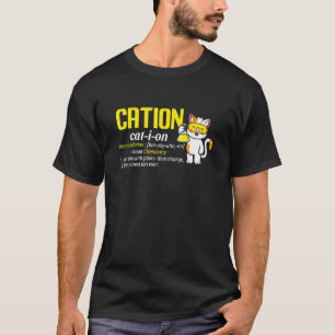 Camiseta Catión Gato Ion Ciencia Puns Positivos Química