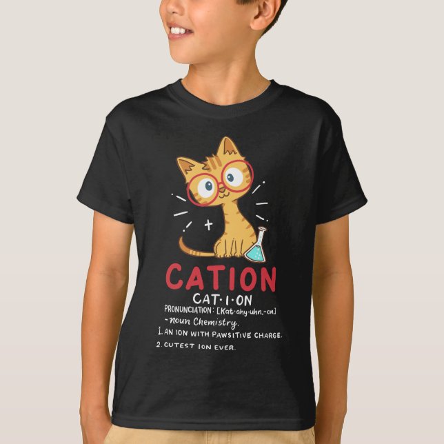 Camiseta Cation Science Cat Graciosa Química Química Cienci (Anverso)