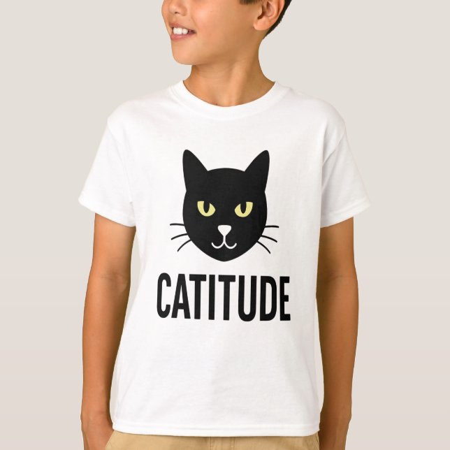 Camiseta Catitude Funny Cat Face Design - Perfecto para tod (Anverso)