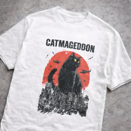Camiseta Catmageddon Gato Gigante Monstruo Ciudad Kaiju Mas