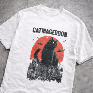 Camiseta Catmageddon Gato Gigante Monstruo Ciudad Kaiju Mas