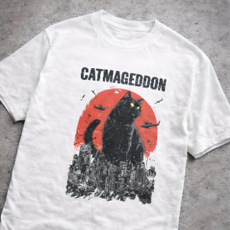 Camiseta Catmageddon Giant Cat Monster City Kaiju Funny Pet