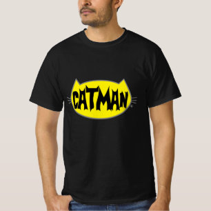 Camiseta CATMAN Retro Style Mens Cat Lover T Shirt