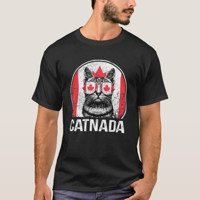 Camiseta Catnada Gafas de sol canadienses Bandera canadiens (Anverso)