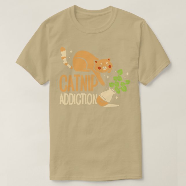 Camiseta Catnip Addiction Cat Propietario Mascota Cat Paren (Diseño del anverso)