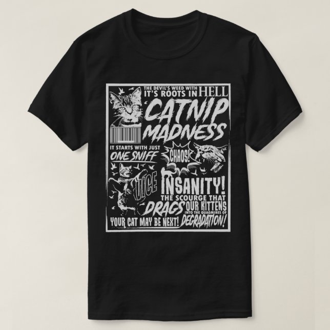 Camiseta Catnip Madness Funny Cat Lover Mascota Propietario (Diseño del anverso)