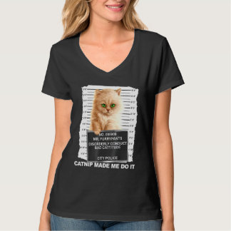 Camiseta Catnip Me Hizo Hacerlo Tee Cat Mugshot Kitten Catt