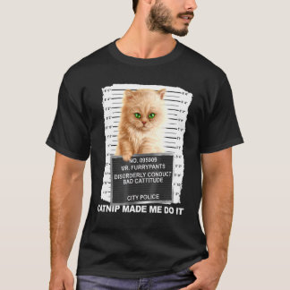 Camiseta Catnip Me Hizo Hacerlo Tee Cat Mugshot Kitten Catt