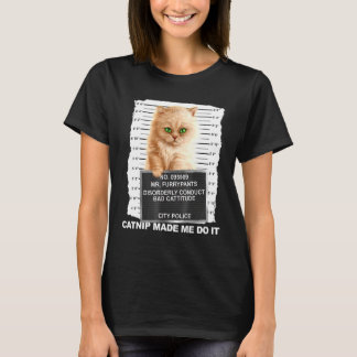 Camiseta Catnip Me Hizo Hacerlo Tee Cat Mugshot Kitten Catt