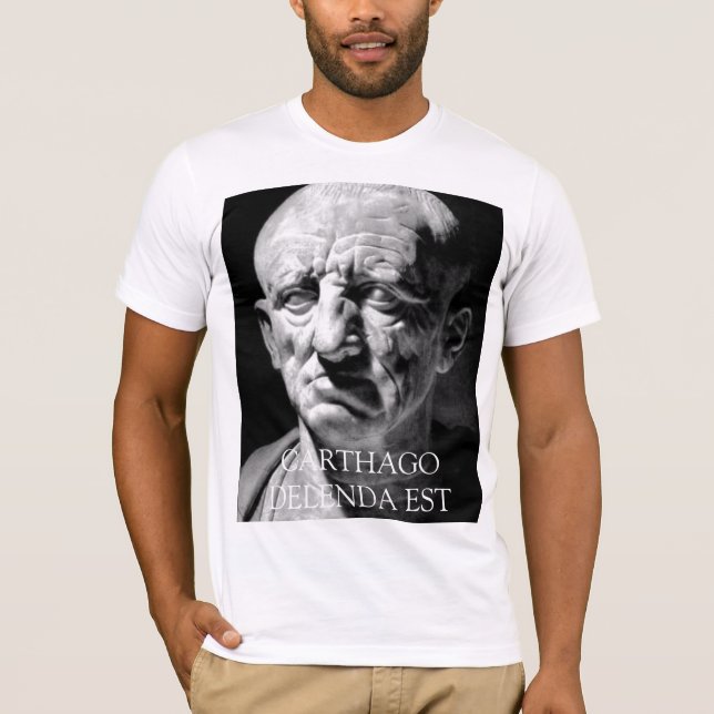 Camiseta Cato la anciano - CARTHAGO DELENDA EST (Anverso)