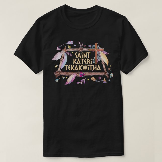 Camiseta Católica de St Kateri Tekakwitha Lily de Mohawks (Diseño del anverso)