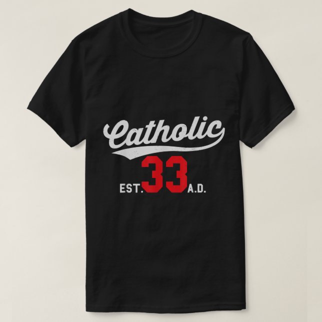 Camiseta Católica desde la misa eucarística AD Crucifix Jes (Diseño del anverso)