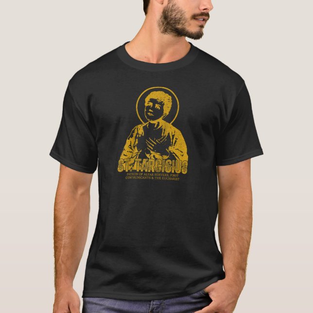 Camiseta Catolicismo Oro San Tarcisio Jesús Sain Cristiano (Anverso)