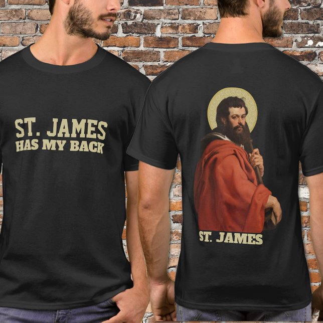 Camiseta Católico de St. James Apostle (Featuring a traditional Catholic print of St. James the Apostle )