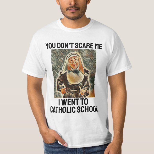 CAMISETA CATÓLICO FUNNY NUN T-SHIRTS TEES (Anverso)