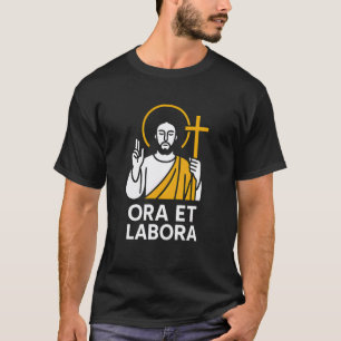Camiseta Catolico Ora et Labora Vintage Hombres Cirugía Rec