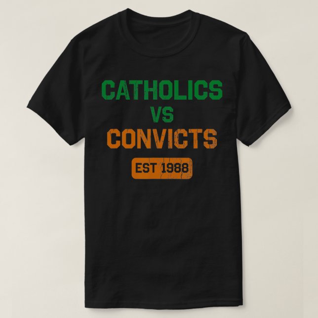 Camiseta Católicos Contra Condenados Por Disturbios Retro D (Diseño del anverso)