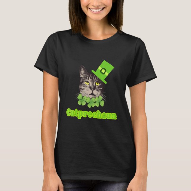 Camiseta Catprechaun St Patricks Day Design (Anverso)