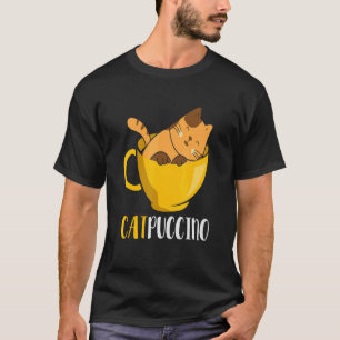 Camiseta Catpucccino de gato lindo café de capuchino de gat