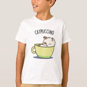 Camiseta Catpucccino Gracioso Gato Gato Gatito En Un Pun De