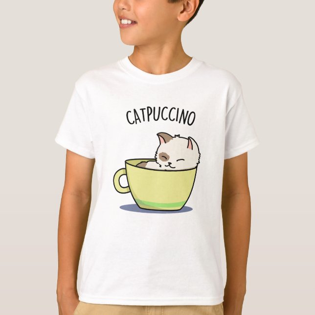 Camiseta Catpucccino Gracioso Gato Gato Gatito En Un Pun De (Anverso)
