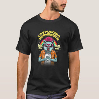Camiseta Catpuccino Meowrnings Café Gato Cafeína Gatito