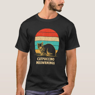 Camiseta Catpuccino Meowrnings Café Gato Caffeína Gatito