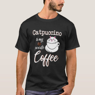 Camiseta Catpuccino Mi Café Favorito Cafeína Gatito Capuchi