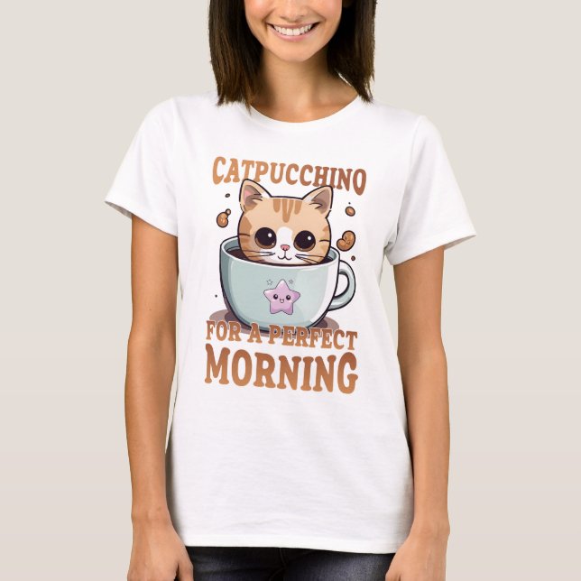 Camiseta Catpuccino para un gato perfecto para el café matu (Anverso)