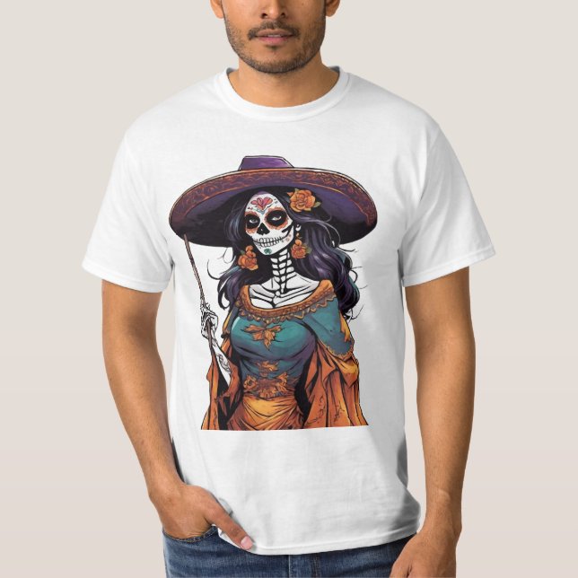 Camiseta Catrina elegante - Día de los Muertos Arte (Anverso)