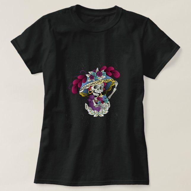 Camiseta Catrina mexicana vectorial (Diseño del anverso)