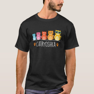 Camiseta Catryoshka - Colorido Dueño de Gato Amante de Anim
