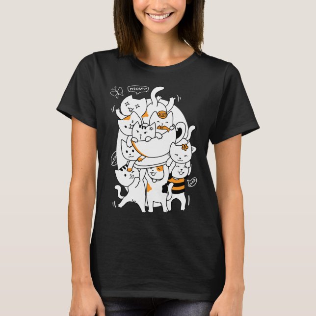 Camiseta Cats and Coffee (Anverso)