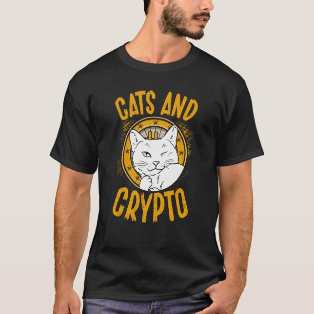 Camiseta Cats And Crypto Cryptocurrency Blockchain Trader F (Anverso)