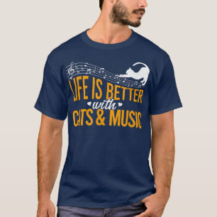 Camiseta Cats And Music Better Cat Lover Musicians