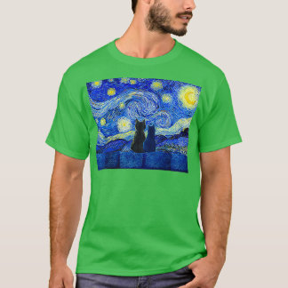 Camiseta Cats and Starry Night 