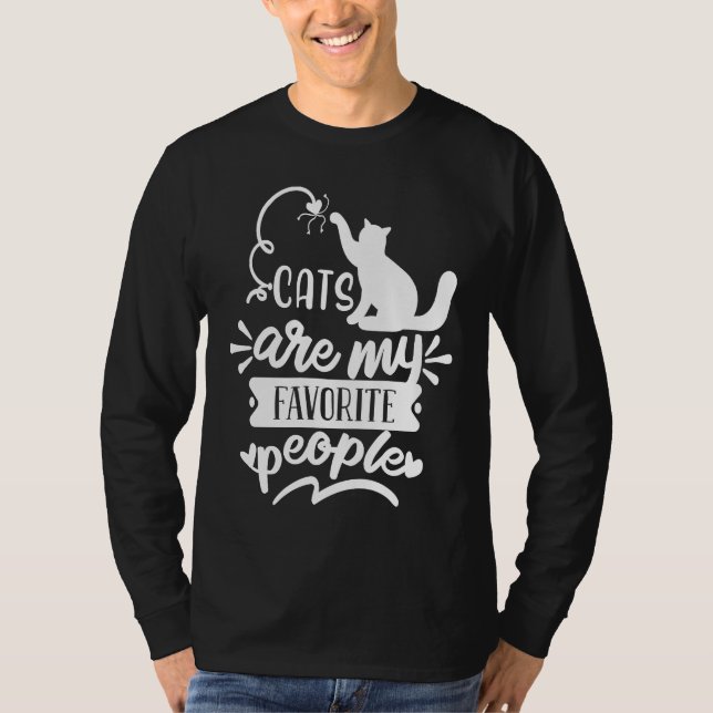 Camiseta Cats Are My Favorite People Cat Gag (Anverso)
