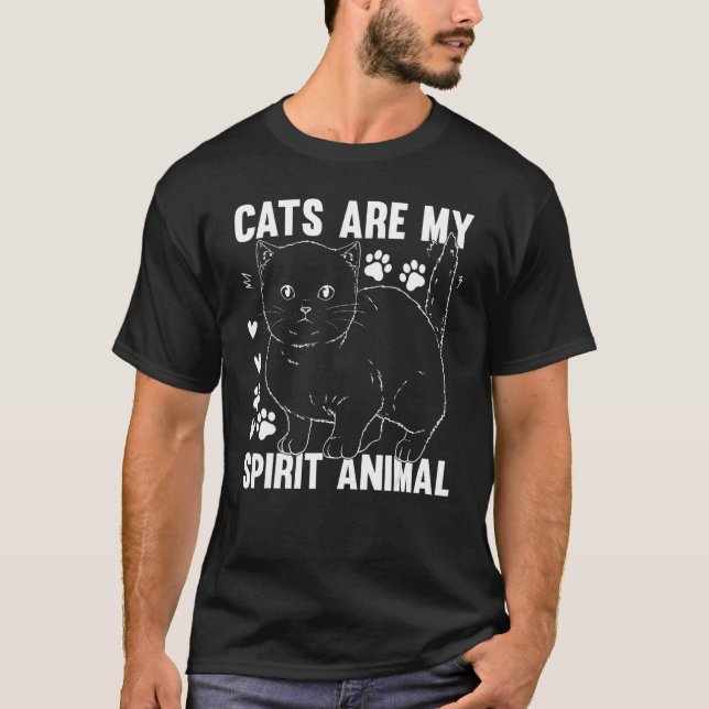 Camiseta Cats Are My Spirit Animal I Cat Owner Cute Cat   (Anverso)