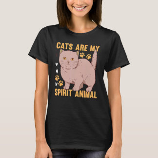 Camiseta Cats Are My Spirit Animal I Cat Owner Cute Cat I
