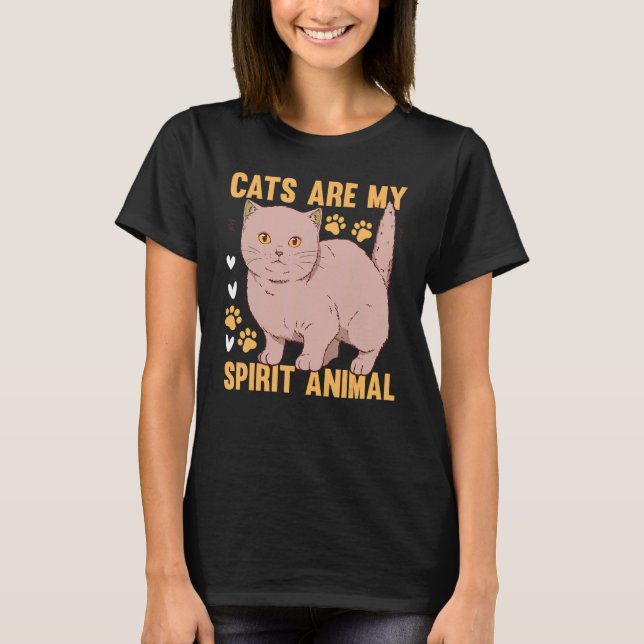 Camiseta Cats Are My Spirit Animal I Cat Owner Cute Cat  I  (Anverso)