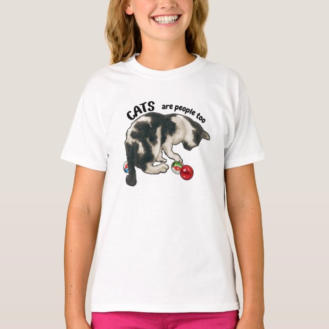 Camiseta CATS are People Too, Cat and MARBLES (Anverso)
