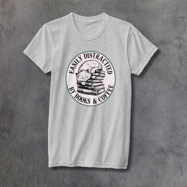 Camiseta Cats, Books, & Coffee Women's Fitted (Subido por el creador)