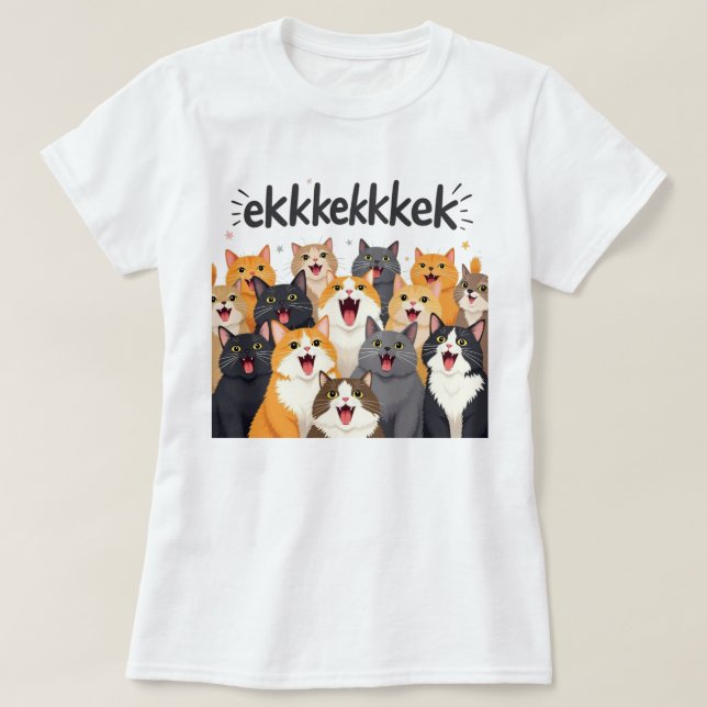 Camiseta Cats chattering, chirping, ekekek (Diseño del anverso)