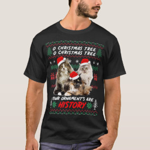 Camiseta Cats Christmas Funny Ornaments Norwegian Forest Ca