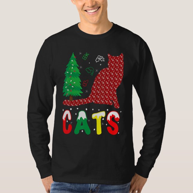 Camiseta Cats Christmas Pajama Family Xmas (Anverso)