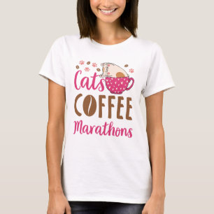 Camiseta Cats Coffee Marathons Marathon Runner